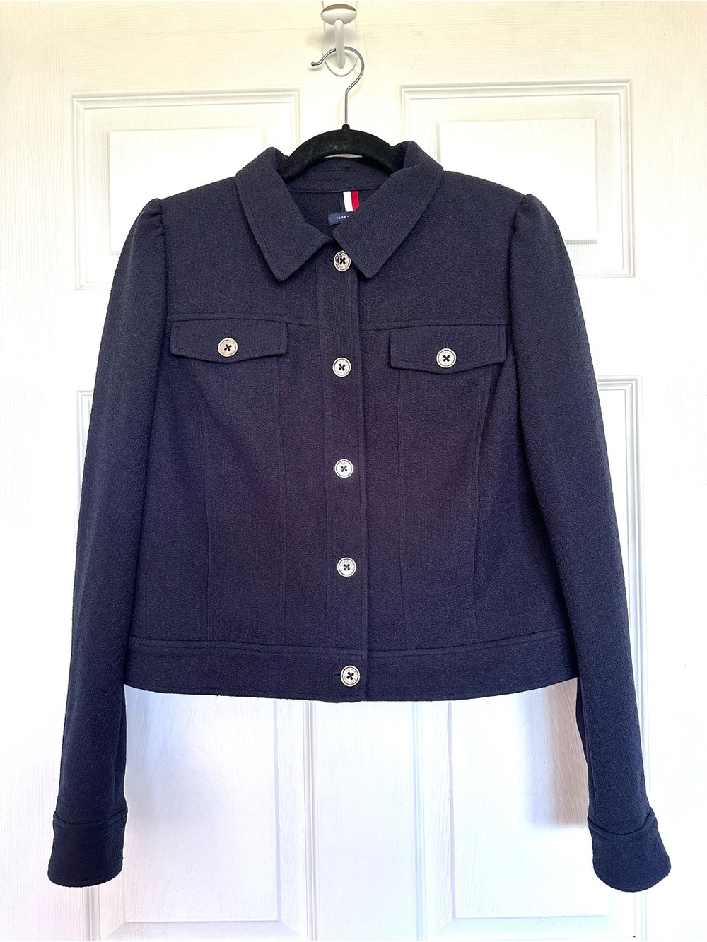 Tommy Hilfiger Navy Button-Front Blazer Jacket